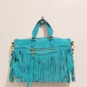 Aimee Kestenberg Teal Tassle Bag